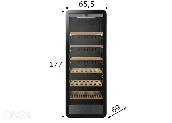 Veinikülmik La Sommeliere APOGEE255PV mõõdud