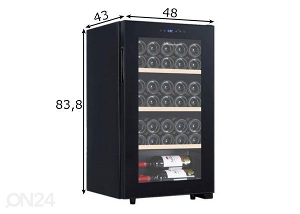 Veinikülmik La Sommeliere LS36BLACK mõõdud