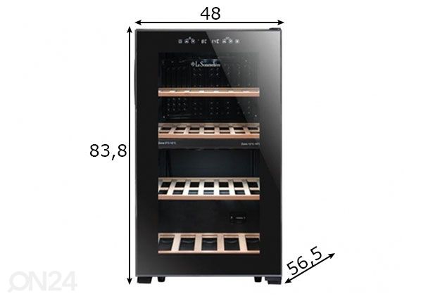 Veinikülmik La Sommeliere LS512ZBLACK mõõdud