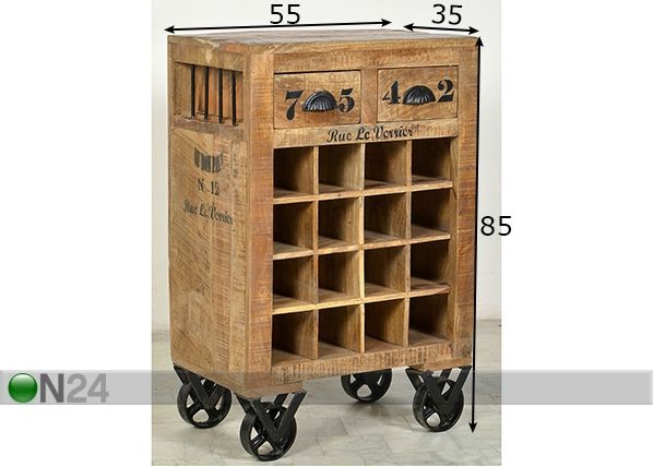 Veiniriiul Rustic mõõdud