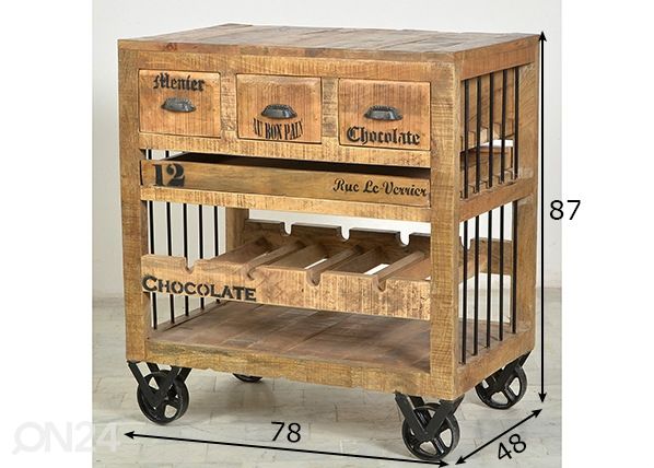 Veiniriiul Rustic mõõdud