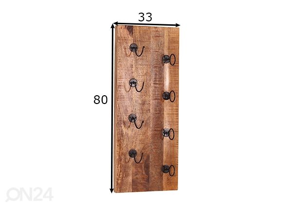 Veiniriiul Rustic 80 cm, naturaalne mõõdud