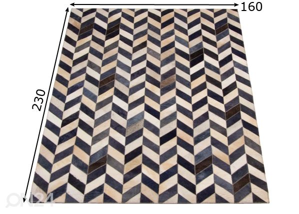 Veisenahast vaip 160x230 cm mõõdud