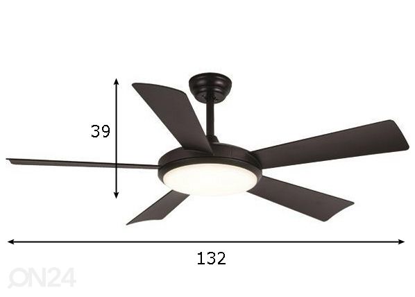 Ventilaatoriga lamp 38 W mõõdud