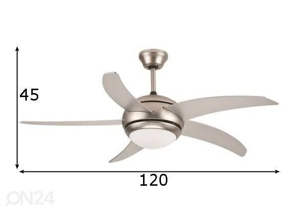 Ventilaatoriga lamp 70 W mõõdud