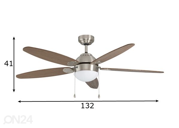Ventilaatoriga lamp Susale 60 W mõõdud