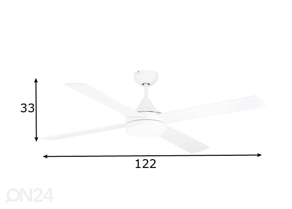 Ventilaatoriga lamp Trinidad mõõdud
