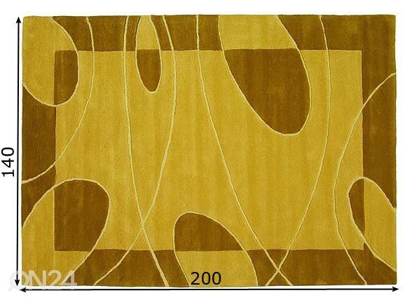 Villane vaip Ellips 140x200 cm mõõdud