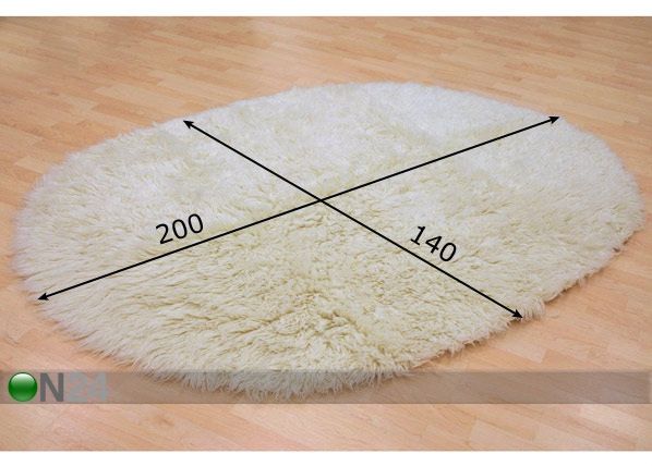 Villane vaip Flokati ovaalne 140x200 cm mõõdud