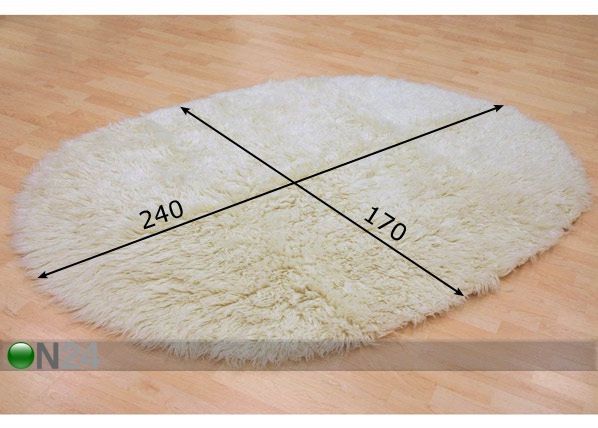 Villane vaip Flokati ovaalne 170x240 cm mõõdud