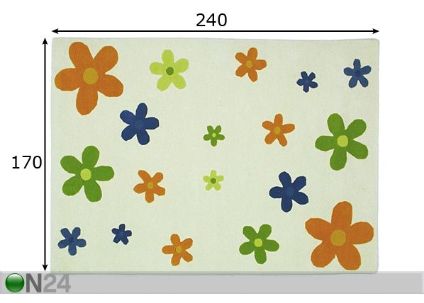 Villane vaip Ligo 170 x 240 cm mõõdud
