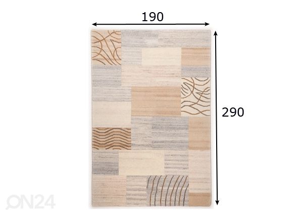 Villane vaip Nakarta 190x290 cm mõõdud