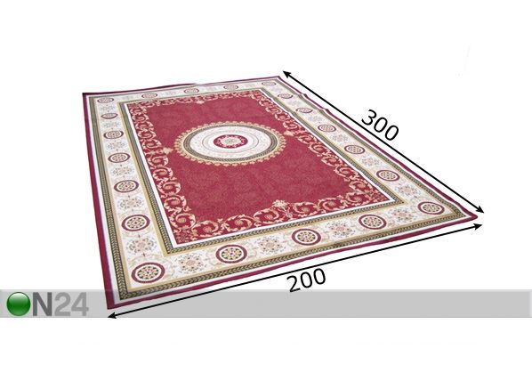 Viskoosvaip Dushanbe 200x300 cm punane mõõdud