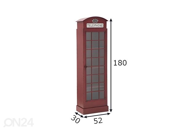 Vitriin Telephone Booth London mõõdud