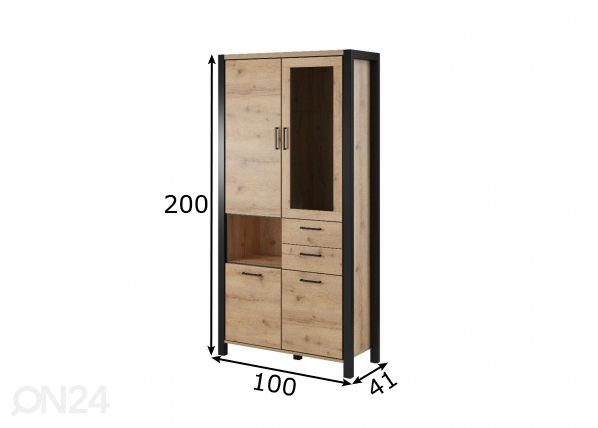 Vitriinkapp 100 cm mõõdud