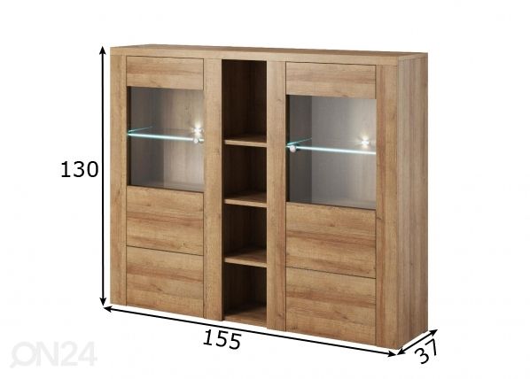 Vitriinkapp 155 cm mõõdud