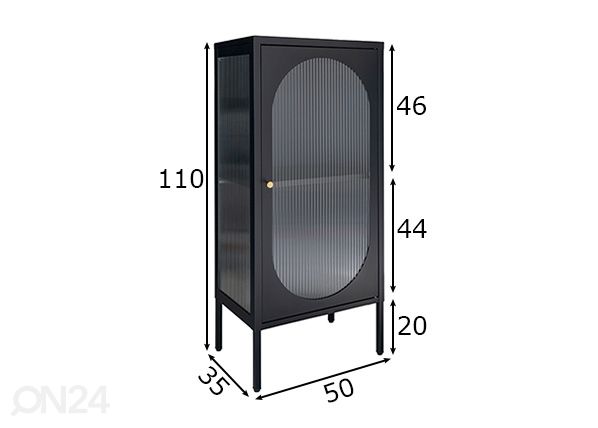 Vitriinkapp Adelaide 50 cm mõõdud