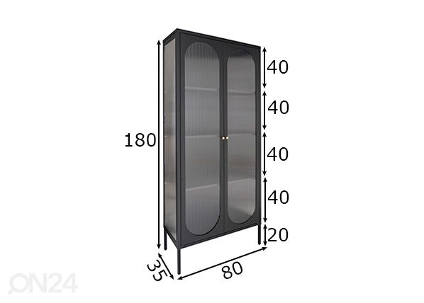 Vitriinkapp Adelaide 80 cm mõõdud