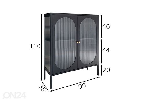 Vitriinkapp Adelaide 90 cm mõõdud