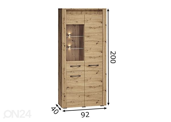 Vitriinkapp Artis 92 cm mõõdud