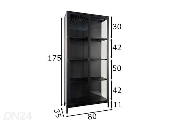 Vitriinkapp Brisbane 80 cm mõõdud