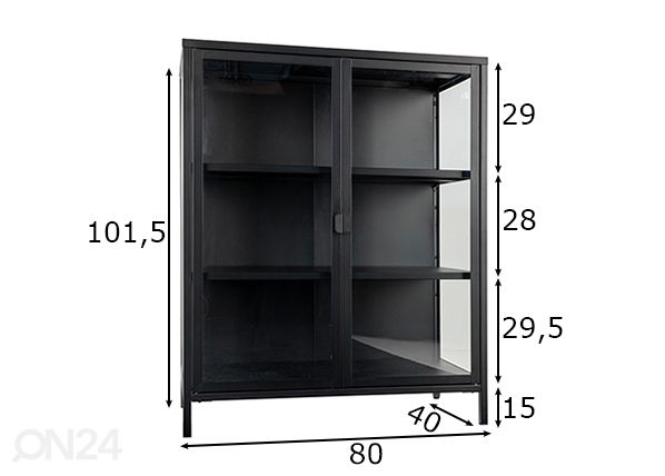 Vitriinkapp Brisbane 80 cm mõõdud