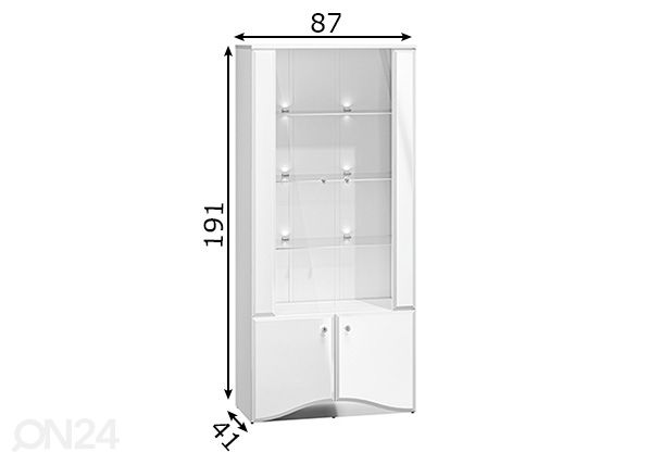Vitriinkapp Glara 87 cm mõõdud