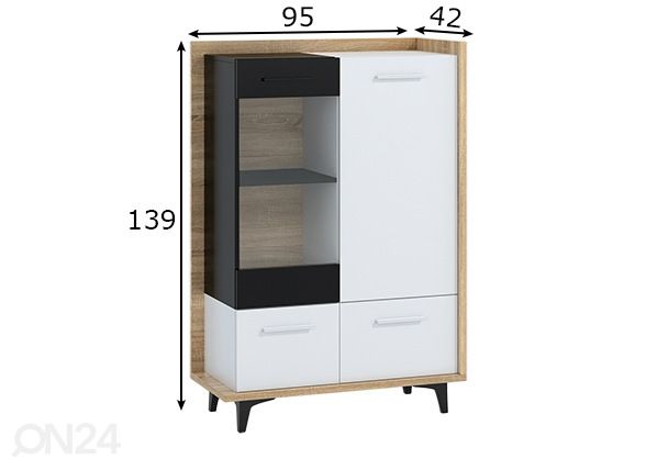 Vitriinkapp Kinsale 95 cm mõõdud