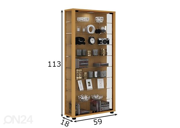 Vitriinkapp Lumo Maxi 59xh113 cm mõõdud