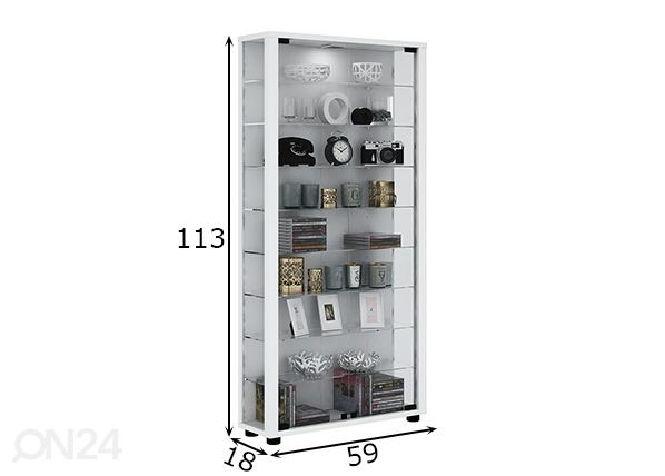 Vitriinkapp Lumo Maxi 59xh113 cm mõõdud