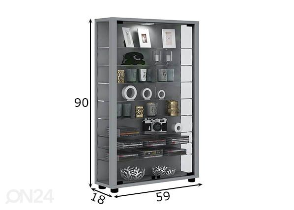 Vitriinkapp Lumo Mini 59xh90 cm mõõdud