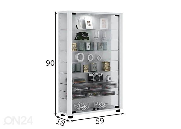 Vitriinkapp Lumo Mini 59xh90 cm mõõdud