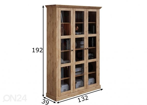 Vitriinkapp Meliss II 132 cm mõõdud