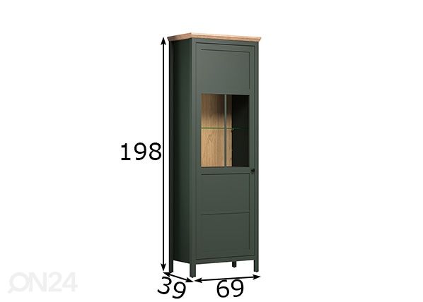 Vitriinkapp Stanton 69 cm mõõdud
