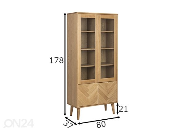 Vitriinkapp Tokyo 80 cm mõõdud