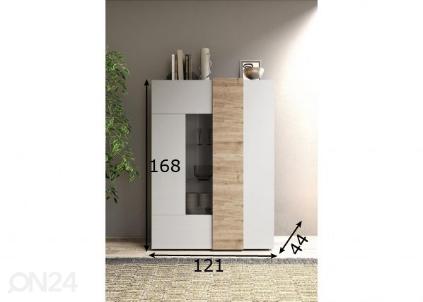 Vitriinkapp Venus 121 cm mõõdud