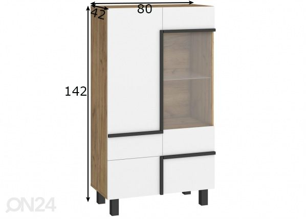 Vitriinkapp Youghal 80 cm mõõdud