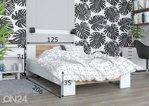 Voodi 120x200 cm mõõdud