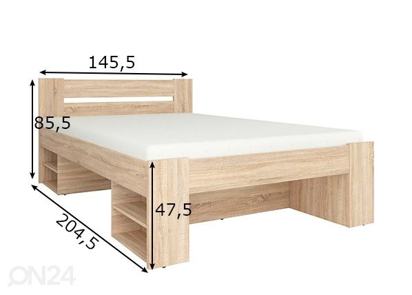 Voodi 140x200 cm mõõdud