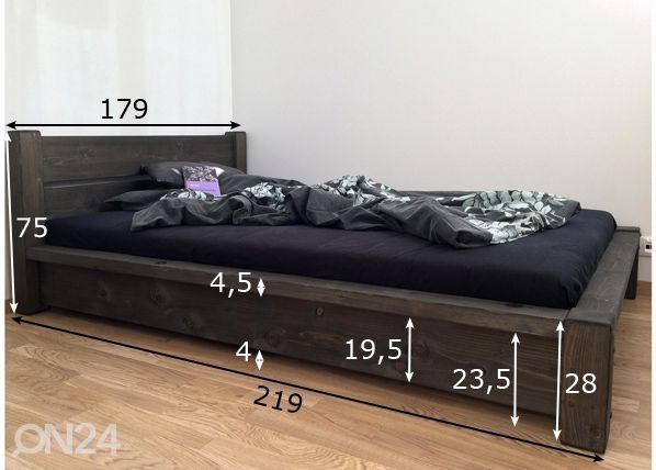 Voodi 160x200 cm mõõdud