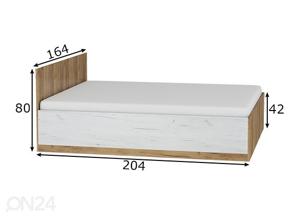 Voodi 160x200 cm mõõdud