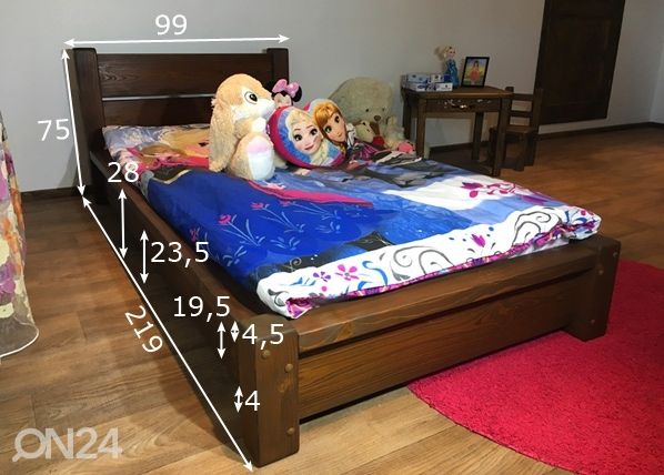 Voodi 80x200 cm mõõdud