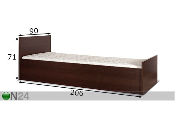 Voodi 80x200 cm mõõdud