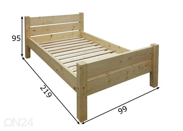 Voodi 80x200 cm mõõdud