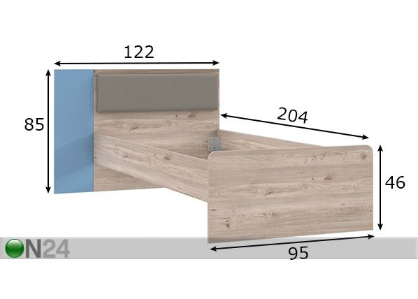 Voodi 90x200 cm mõõdud