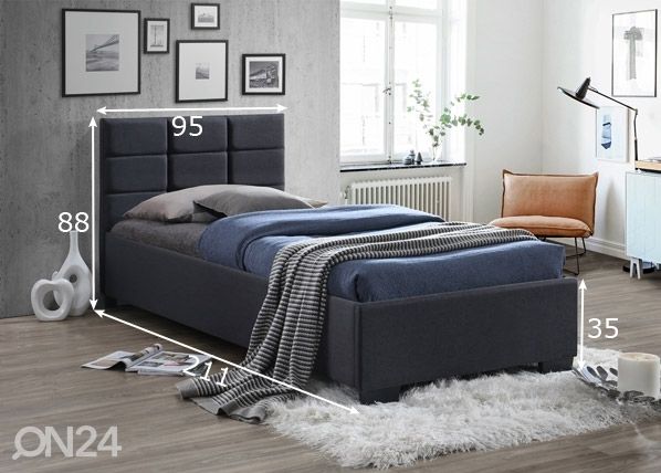 Voodi 90x200 cm mõõdud