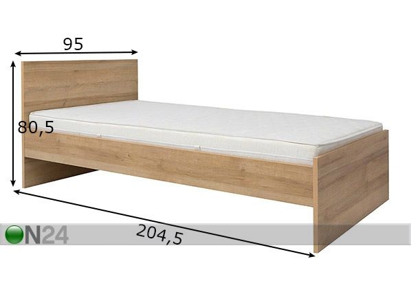 Voodi 90x200 cm mõõdud
