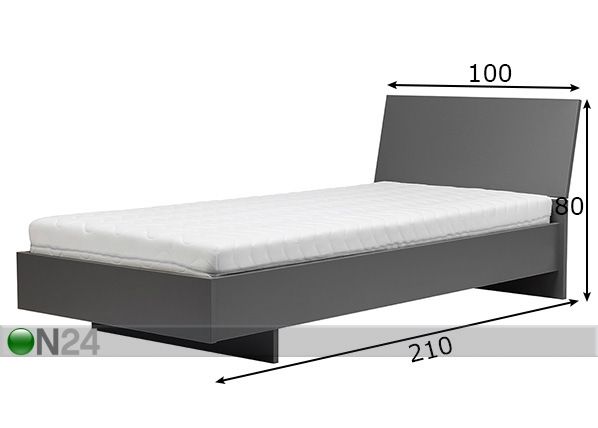 Voodi 90x200 cm mõõdud