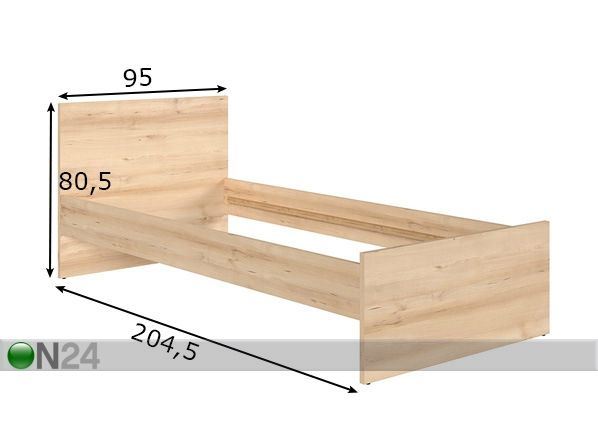Voodi 90x200 cm mõõdud
