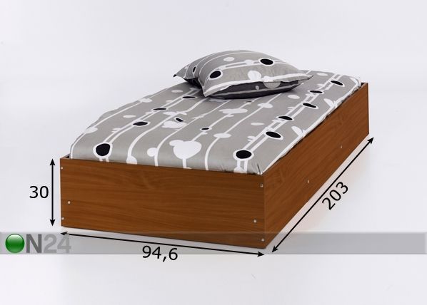 Voodi 90x200 cm mõõdud